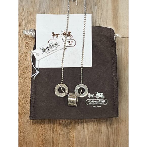 Y2K Coach 95125 Sterling Silver Pavé Crystal Rondell Pendant Necklace - Picture 10 of 10